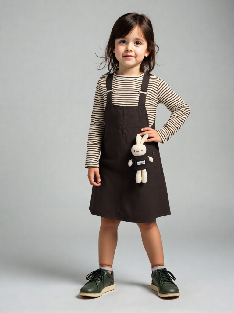 dark brown romper with lining shirt & bear (imported) dark brown romper with lining shirt & bear (imported)