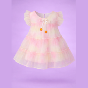 pink & yellow frock (imported)