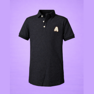 black textured polo