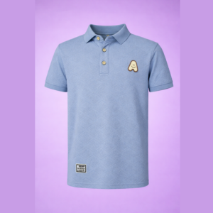 light blue texture polo