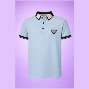 sky blue textured polo (imported)