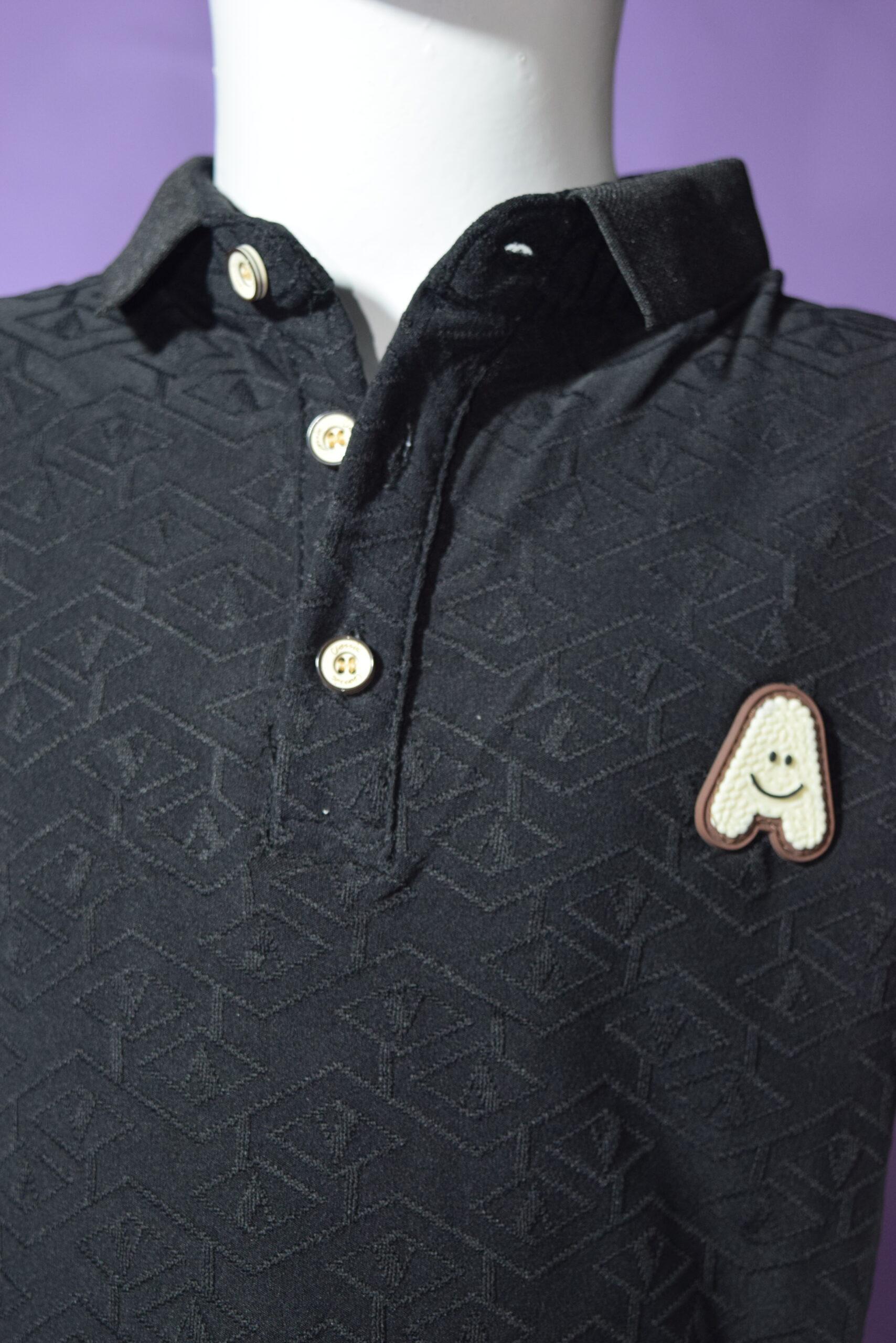 black textured polo black textured polo