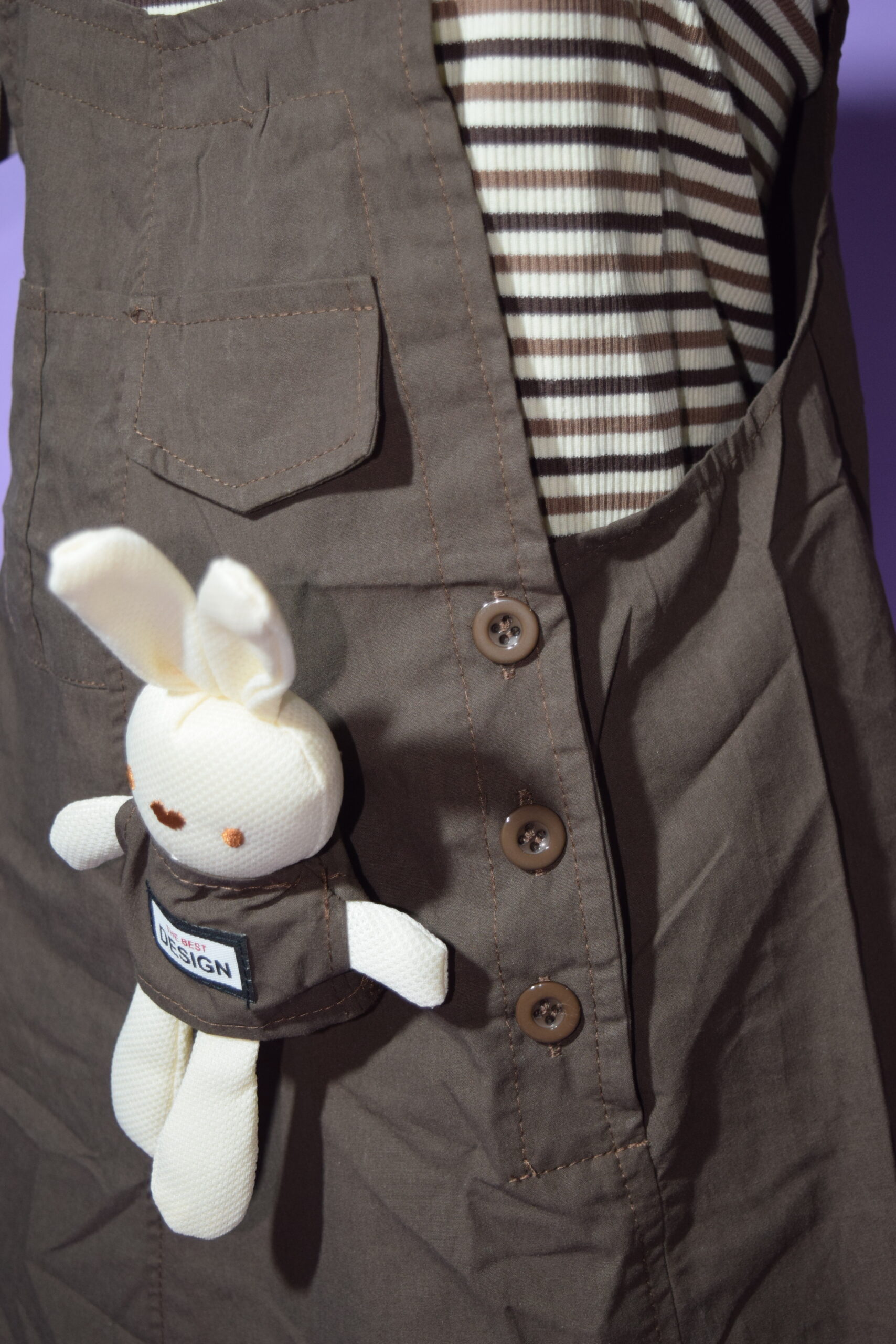 dark brown romper with lining shirt & bear (imported) dark brown romper with lining shirt & bear (imported)