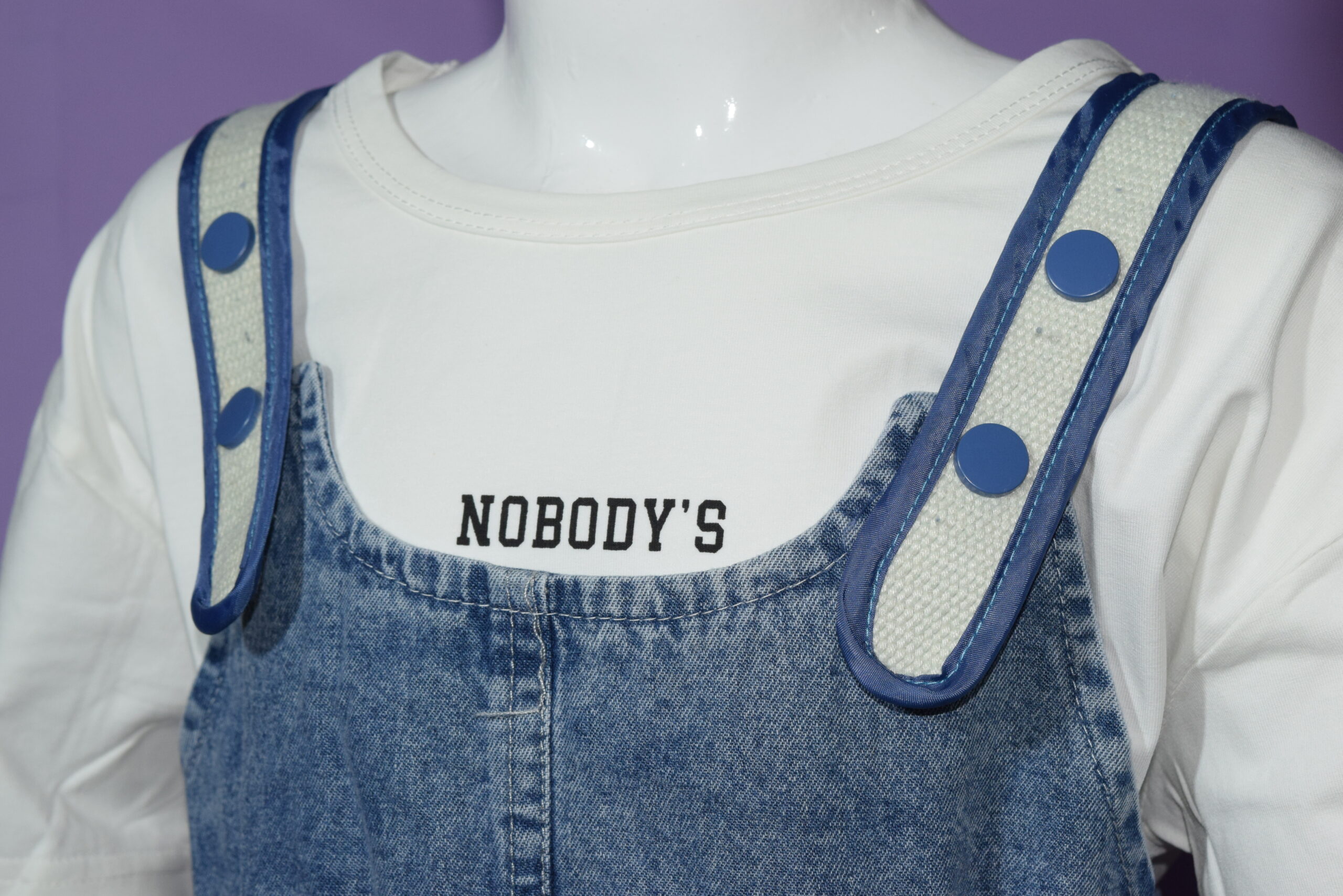 jean romper with white t shirt & bear (imported) jean romper with white t shirt & bear (imported)