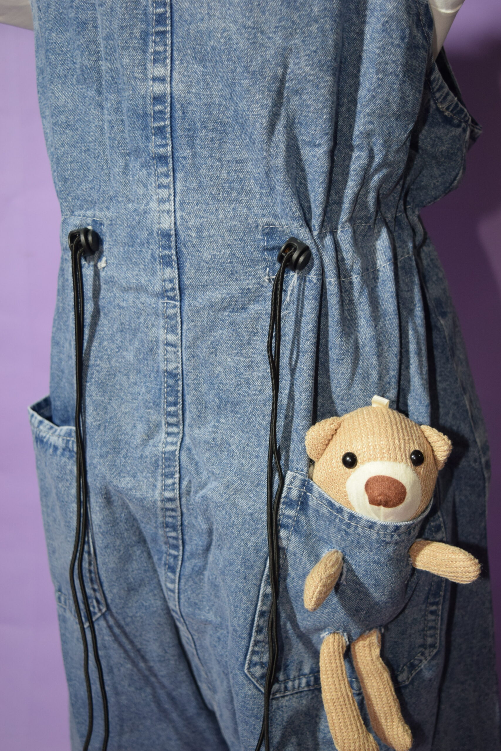 jean romper with white t shirt & bear (imported) jean romper with white t shirt & bear (imported)