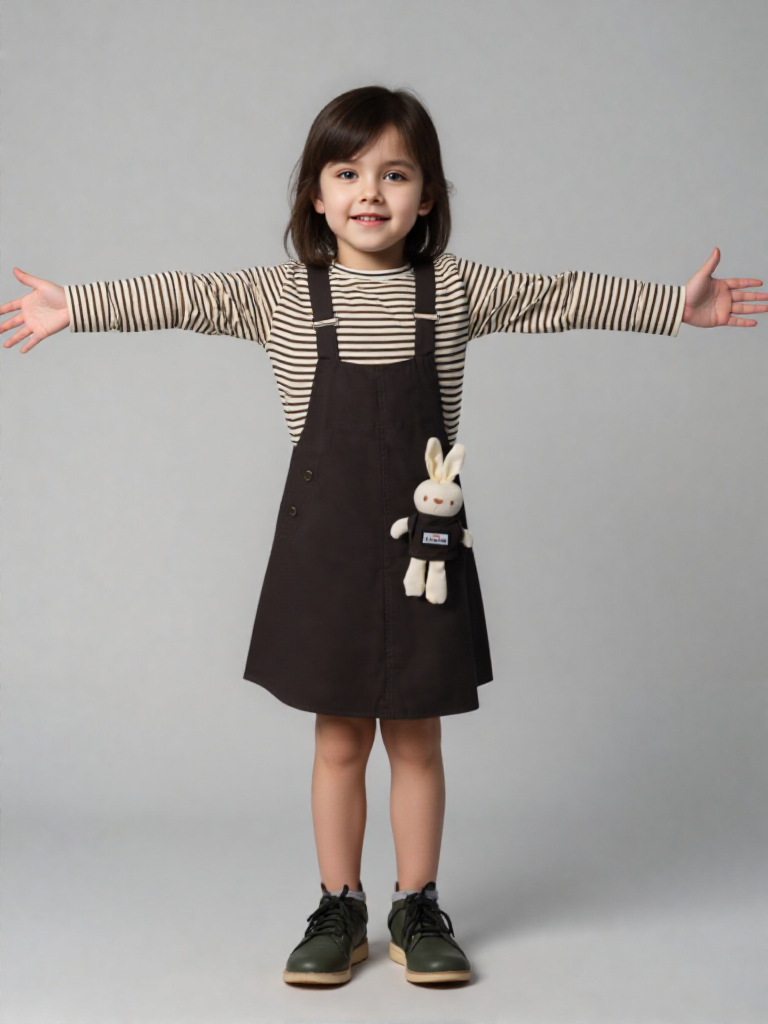 dark brown romper with lining shirt & bear (imported) dark brown romper with lining shirt & bear (imported)