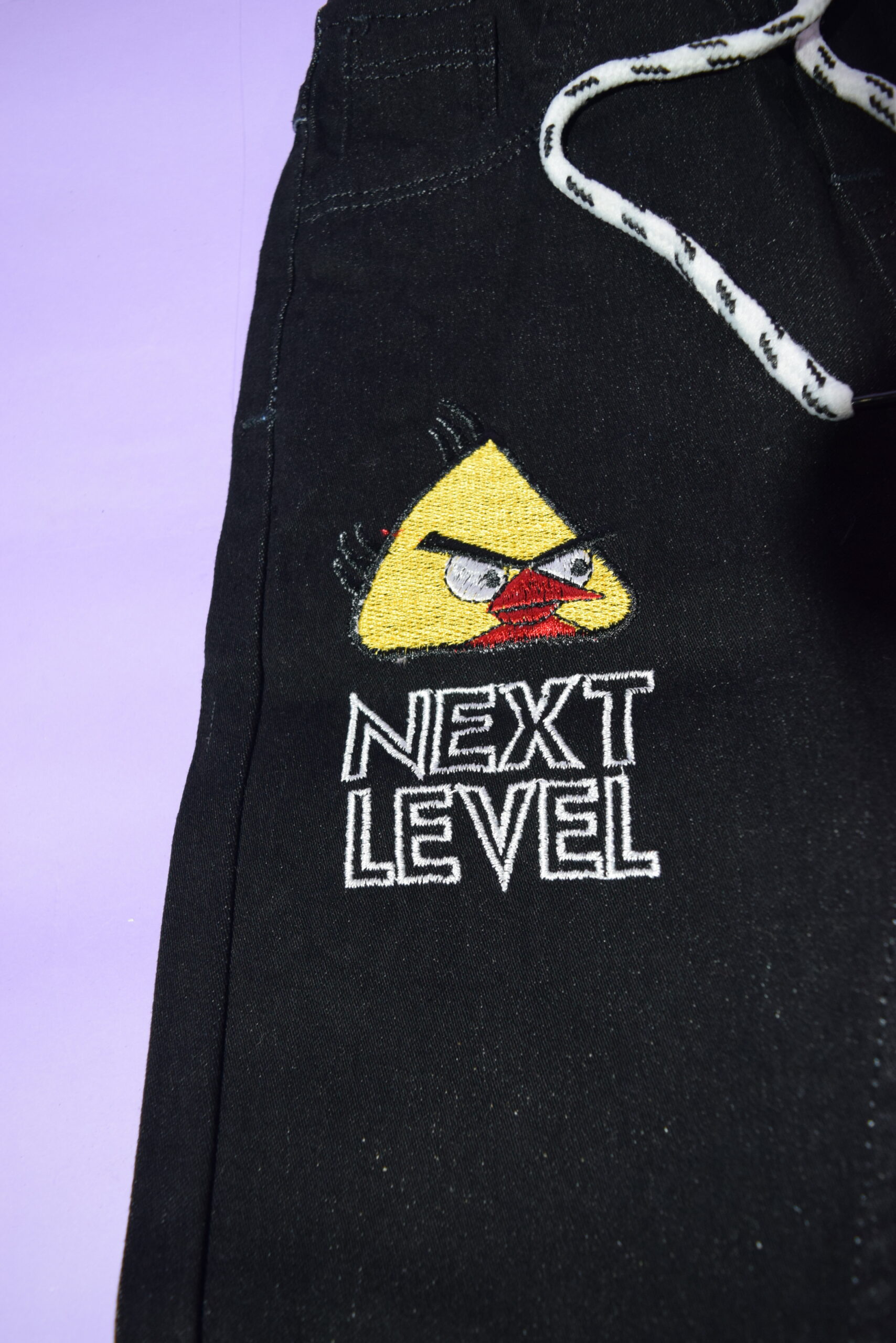 mini black denim jeans (angry bird) mini black denim jeans (angry bird)