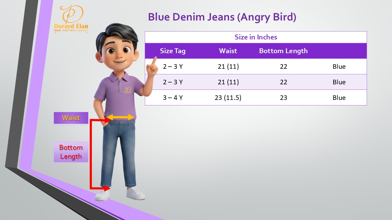 mini blue denim jeans (angry bird) mini blue denim jeans (angry bird)