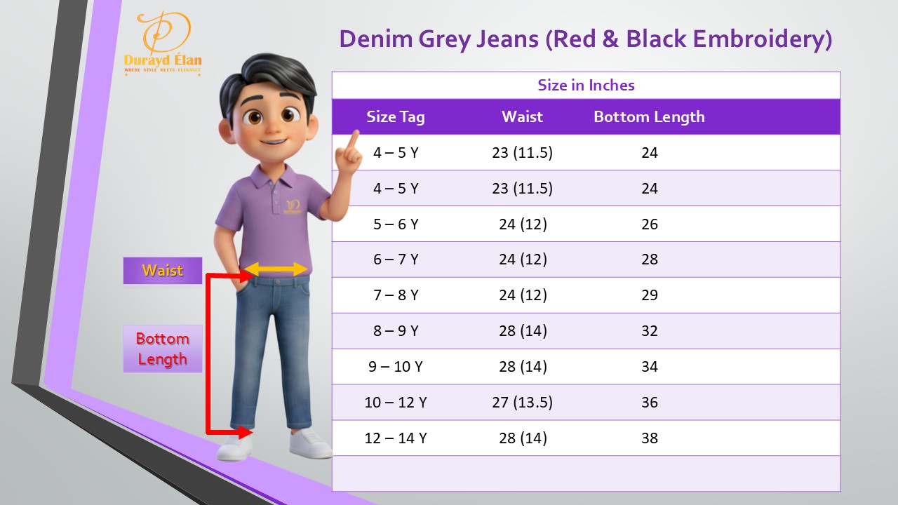 denim grey jeans (red & black embroidery) denim grey jeans (red & black embroidery)