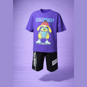 purple & black short set (imported)