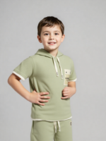 Sage Green & Skin Co-ord Shorts Set (Imported) - Image 3