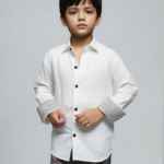 White Textured Casual Shirt