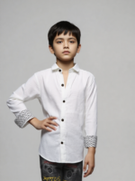 White Textured Casual Shirt - Image 3
