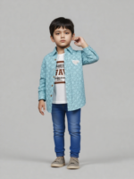 Light Blue Double Layer Casual Shirt (Imported) - Image 8
