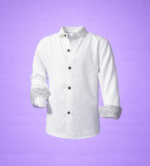 White Textured Casual Shirt - Image 2