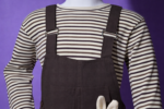 Dark Brown Romper with Lining Shirt & Bear (Imported) - Image 5