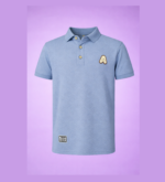 Light Blue Texture Polo (Imported) - Image 2