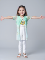 Light Green Shrug with White Top (Imported) - Image 3