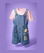 Pink with Jeans Romper with Bear (Perfect) (Imported) - Image 2
