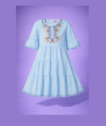 Blue Embroidered Frock (Imported) - Image 2