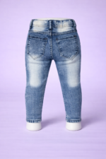 Denim Mini Plain Blue Faded Jeans - Image 2