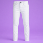 Denim Mini Plain White Jeans
