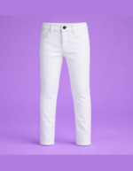 Denim Mini Plain White Jeans