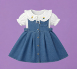 White Shirt with Jeans Frock - Image 2