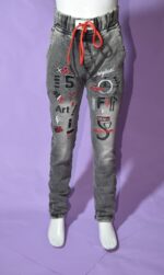 Denim Grey Jeans (Red & Black Embroidery) - Image 2