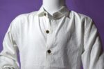 White Textured Casual Shirt - Image 6