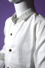 White Textured Casual Shirt - Image 4