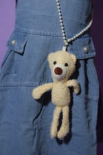 Jeans Romper with Pink T-Shirt & Hanging Bear (Imported) - Image 7