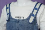Jeans Romper with White T-Shirt & Bear (Imported) - Image 8