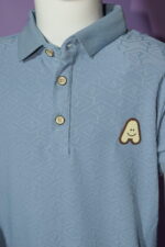 Light Blue Texture Polo (Imported) - Image 8