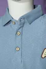 Light Blue Texture Polo (Imported) - Image 9