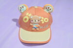 Orange and Skin Kids Cartoon Cap with Cute 3D Bear (Imported) - Image 4