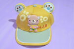 Mustard & Olive Green Kids Cartoon Cap with Cute 3D Bear (Imported) - Image 4