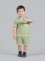 Sage Green & Skin Co-ord Shorts Set (Imported)