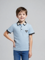 Sky Blue Textured Polo (Imported) - Image 3