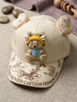 Skin Kids Cartoon Cap with Cute 3D Bear (Imported)