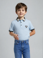 Sky Blue Textured Polo (Imported) - Image 8