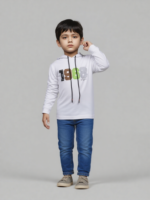 White Hodded T-Shirt (Imported) - Image 3