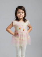 Pink & Yellow Frock (Imported) - Image 3