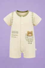 Green Romper Set (Premium Cotton) - Imported - Image 2
