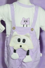 Purple Cotton Romper Set (Premium Cotton) Imported - Image 3
