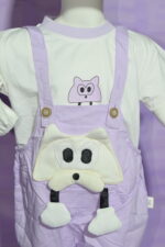 Purple Cotton Romper Set (Premium Cotton) Imported - Image 6