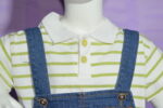 White Lining Shirt with Jean Romper (Imported) - Image 5