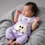 Purple Cotton Romper Set (Premium Cotton) Imported