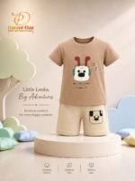 Tea Pink & Baige Short Set – Premium Cotton (Imported) - Image 2
