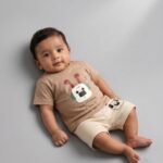 Tea Pink & Baige Short Set – Premium Cotton (Imported)